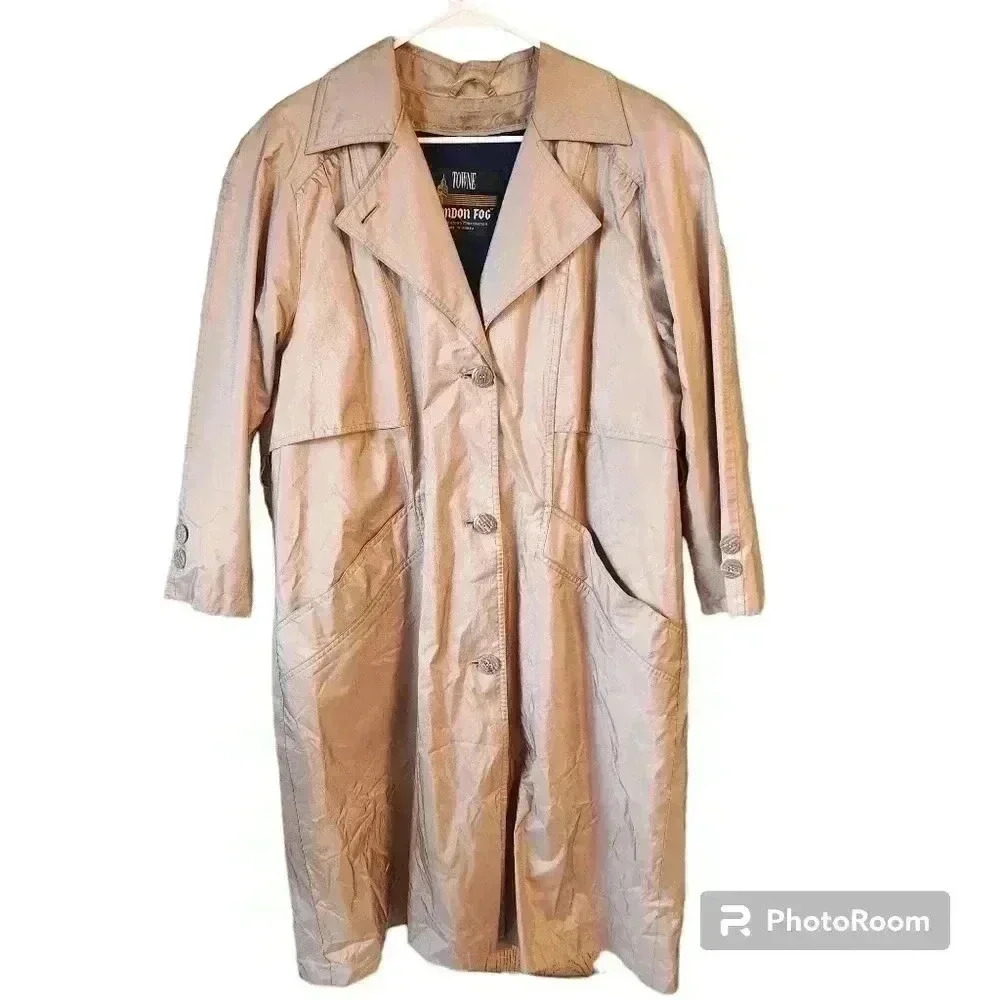 London Fog Coat Fully Lined Vintage Trenchcoat Size 12